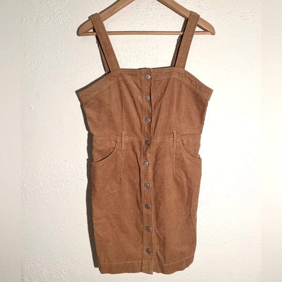 Levis Women Brown Soft Corduroy Fiorella Overalls Dress Jumper Coffee! - Picture 5 of 5